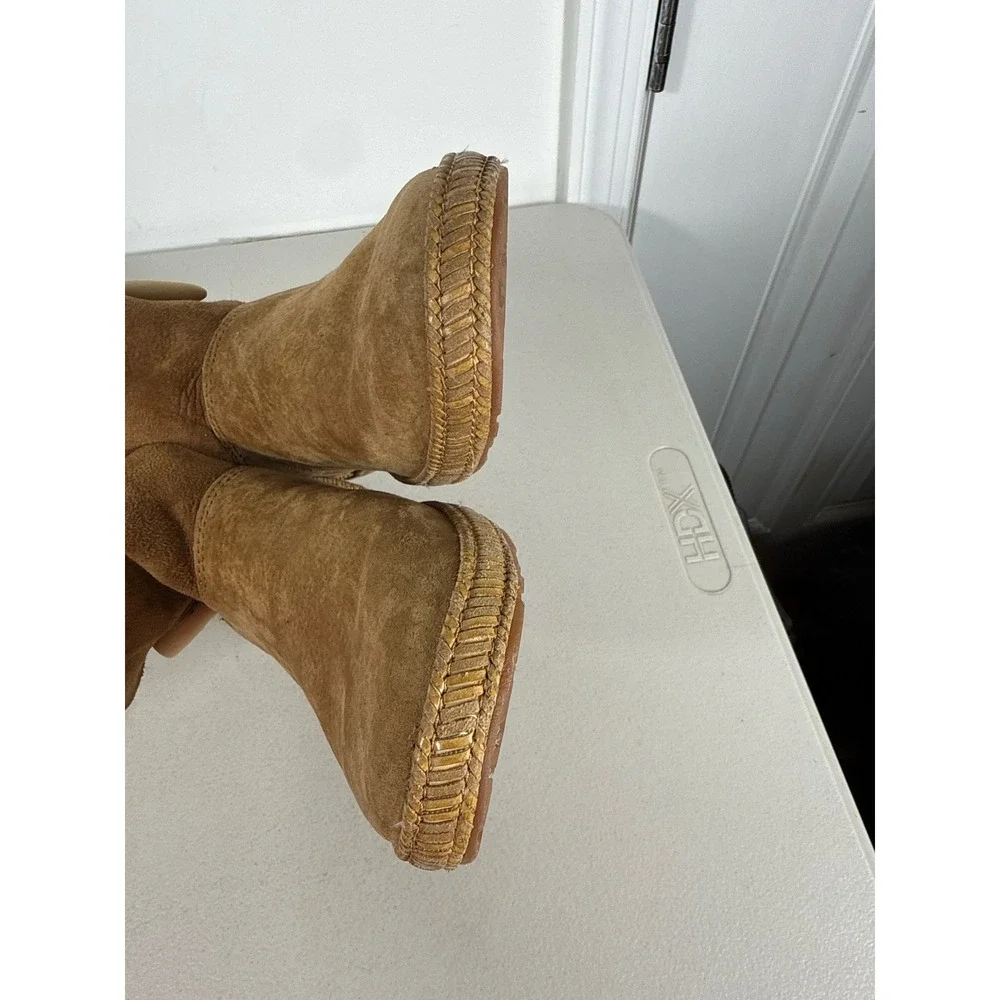 UGG Australia Isadora Chestnut Suede Shearling Toggle Boots 1007755 Womens 9